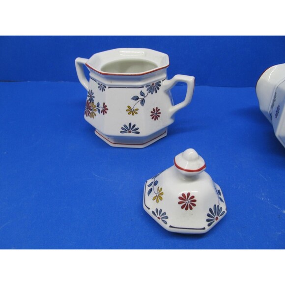 Adams Ironstone Vermont Covered Sugar Dish And Creamer Excellent Cond - Picture 12 of 15